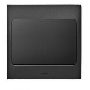 Công tắc đôi Mallia 10A màu Matt Black