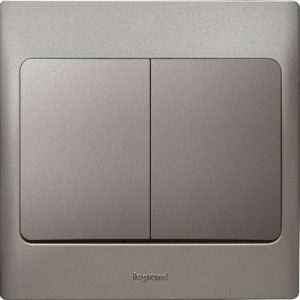 Công tắc đôi Mallia 10A màu Dark Silver
