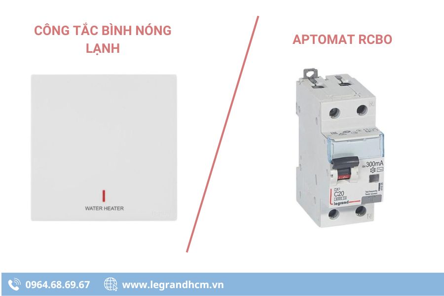 So sánh công tắc bình nóng lạnh và aptomat