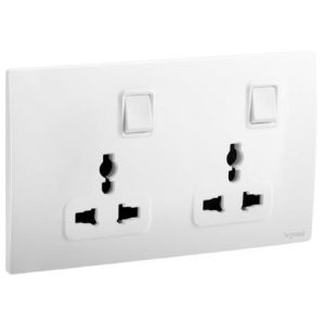 Ổ cắm đôi đa năng Legrand Mallia Senses 281122MW