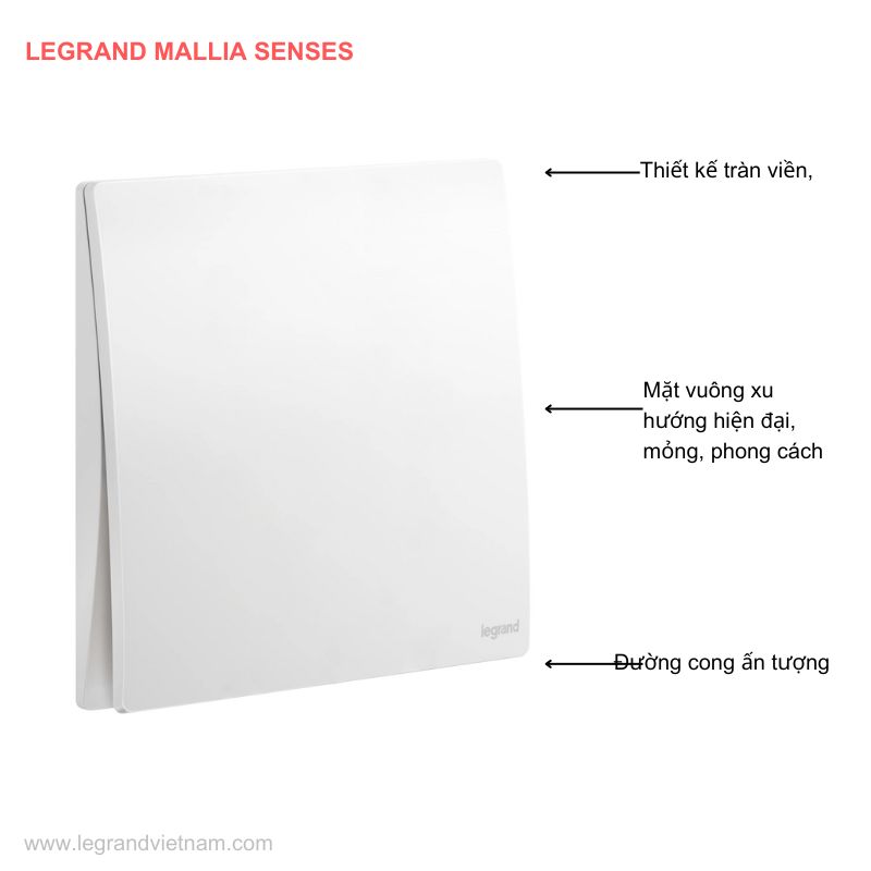 Công tắc Legrand màu trắng Mallia Senses
