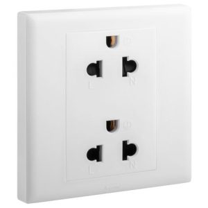 Ổ cắm đôi ba chấu chuẩn Âu Mỹ 618064