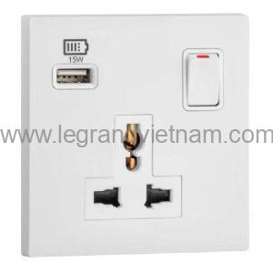 Ổ cắm đa năng có USB type-A 15W MEC33081WH