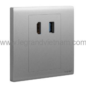 Ổ cắm HDMI & USB data Obria MEC44015SL