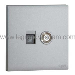 Ổ cắm Tivi & RJ45 Cat6 Obria MEC49020SL