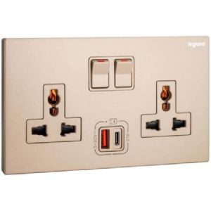 Ổ cắm đôi đa năng có USB sạc type-A&C 27W Galion 282337-C1