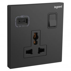 Ổ cắm đa năng kèm USB type-C Galion 282485A-C