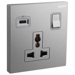 Ổ cắm đa năng kèm USB type-C Galion 282485A-C3