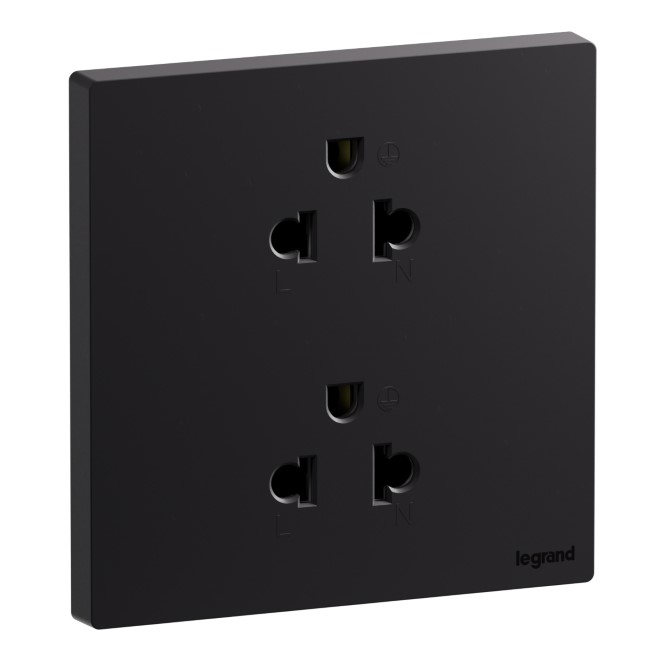 Ổ cắm đôi ba chấu EU-US 16A Galion Up GA31088MW 5 Legrand Galion Up GA31088MB
