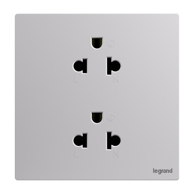 Ổ cắm đôi ba chấu EU-US 16A Galion Up GA31088MW 10 Ổ cắm đôi ba chấu EU-US 16A Galion Up GA31088MW