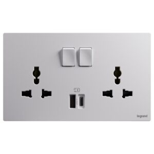 Ổ cắm đôi đa năng 16A tích hợp USB A+C 27W Galion Up GA33065MW