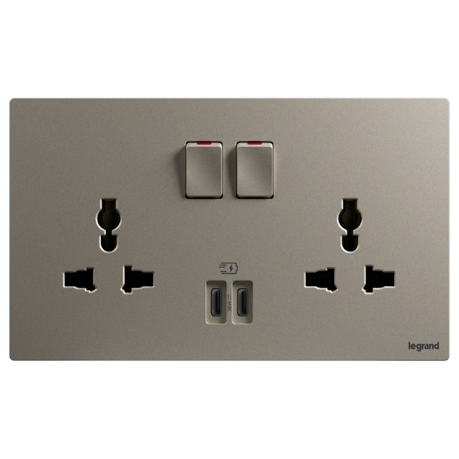 Ổ cắm đôi đa năng 16A tích hợp 2 USB-C 36W Galion Up GA33139 5 Ổ cắm đôi đa năng 16A tích hợp 2 USB-C 36W Galion Up GA33139CH