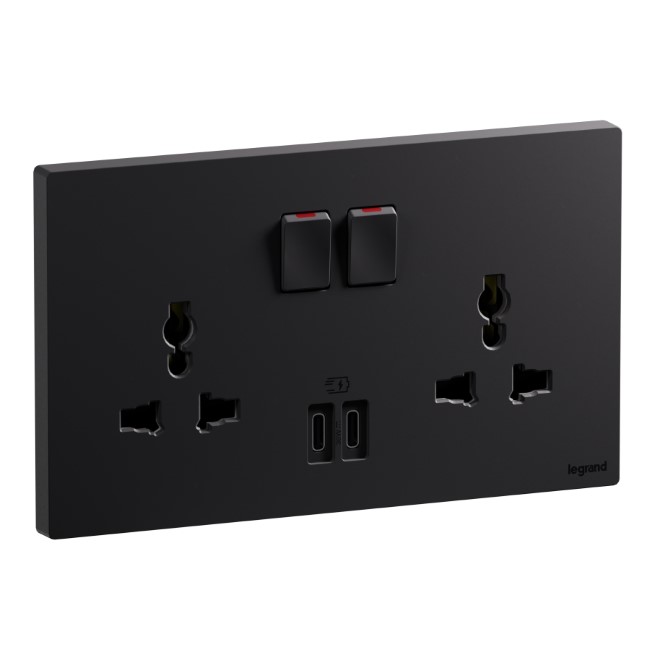 Ổ cắm đôi đa năng 16A tích hợp 2 USB-C 36W Galion Up GA33139 10 Ổ cắm đôi đa năng 16A tích hợp 2 USB-C 36W Galion Up GA33139MB
