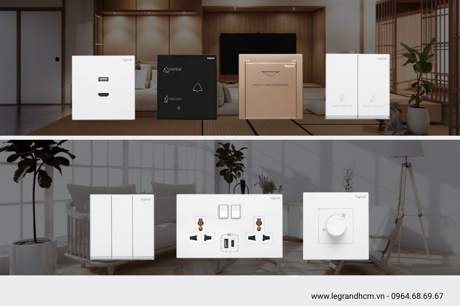 Giải pháp thiết bị điện Legrand cho khách sạn hiện đại và thông minh 2 Công tắc ổ cắm Legrand cho khách sạn