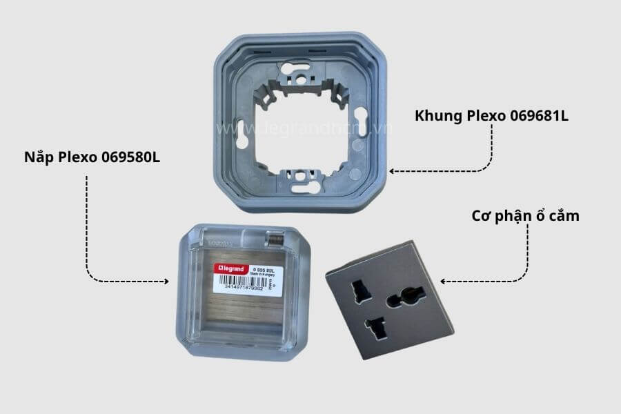 Cấu tạo bộ ổ cắm chống nước Plexo Legrand